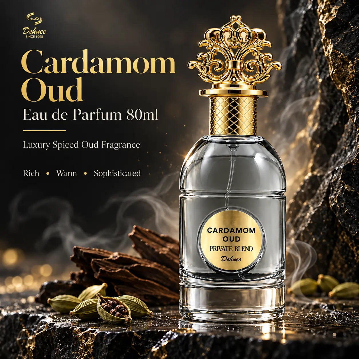 Cardamom Oud  Eau de Parfum 80ml – Luxury Spiced Oud Fragrance | Rich, Warm & Sophisticated Scent