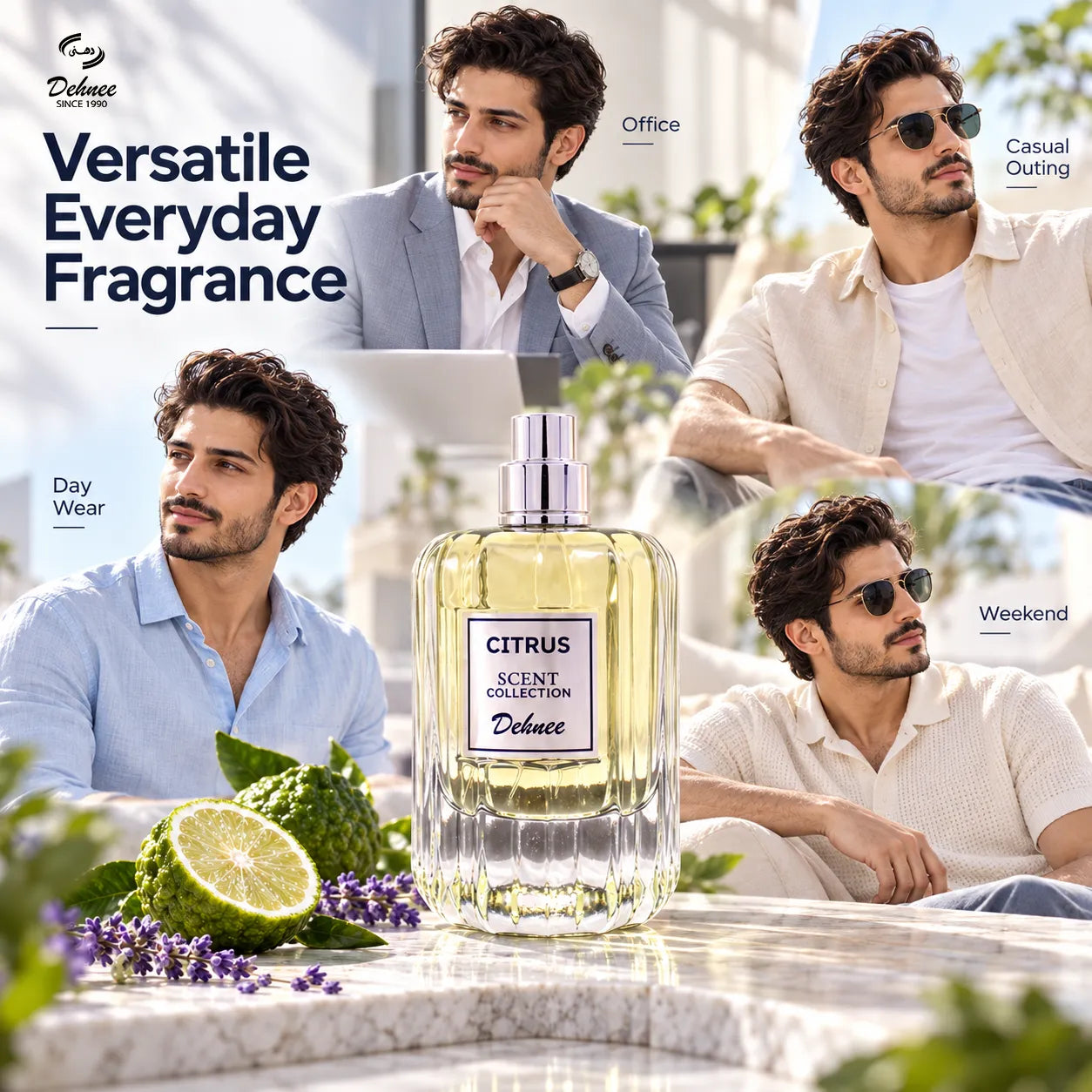 Citrus Eau de Parfum 100ml | Bergamot Lavender Men's Cologne | Dehnee UAE