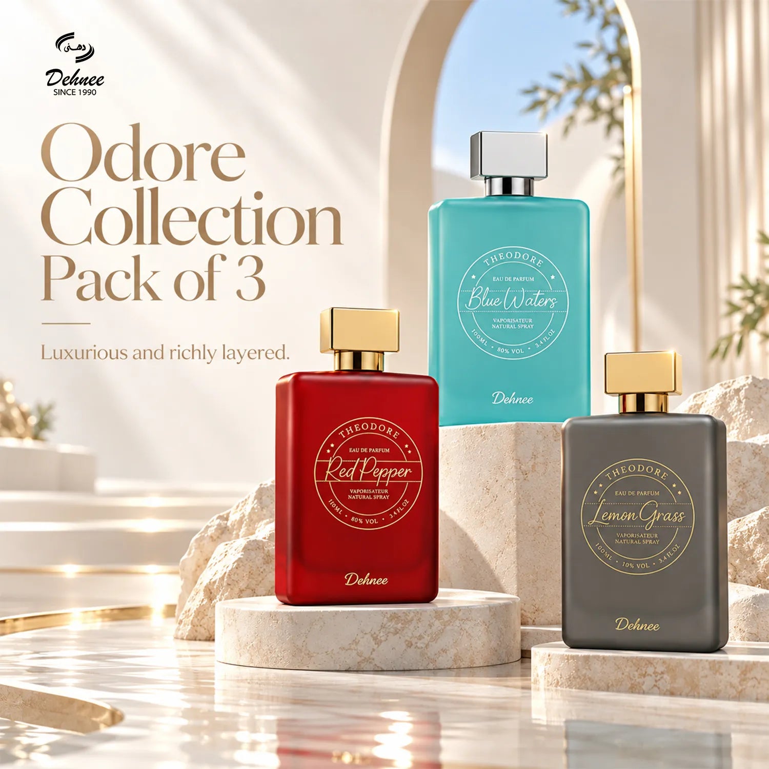 The Odore Collection Combo Pack | Blue Water, Red Pepper & Lemon Grass Fragrance Set