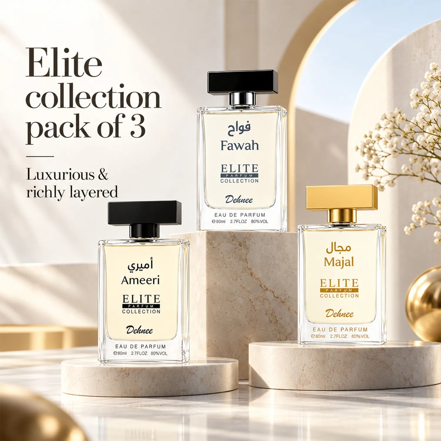 Elite Collection Combo Pack | Ameeri, Fawah & Majal Luxury Perfume Set