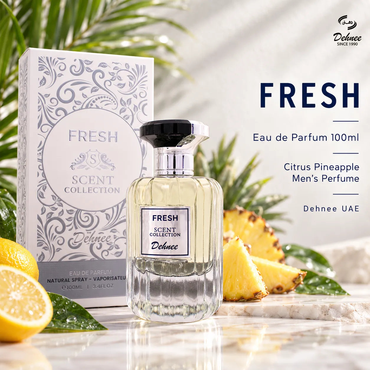 Fresh Eau de Parfum 100ml | Citrus Pineapple Men's Perfume | Dehnee UAE