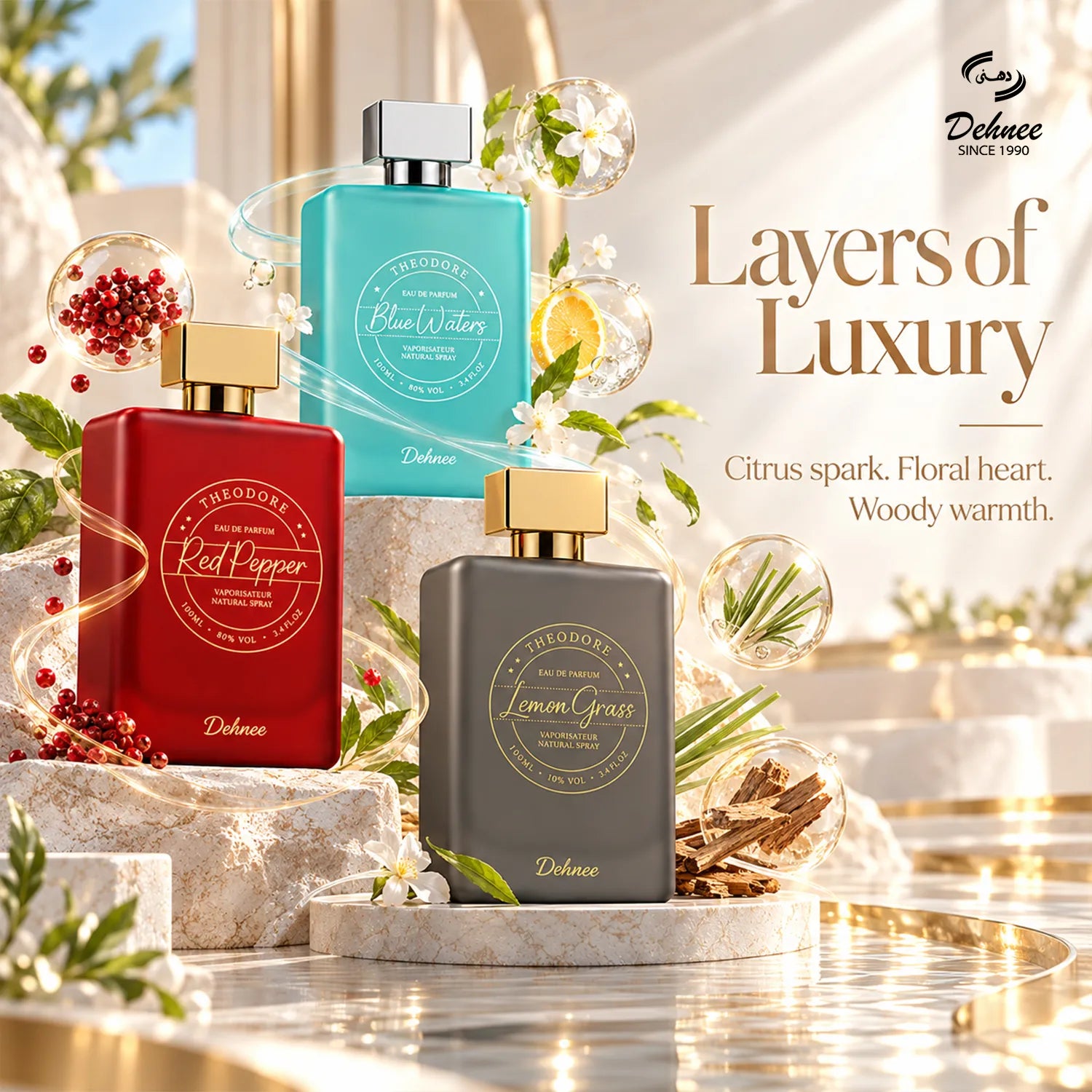 The Odore Collection Combo Pack | Blue Water, Red Pepper & Lemon Grass Fragrance Set