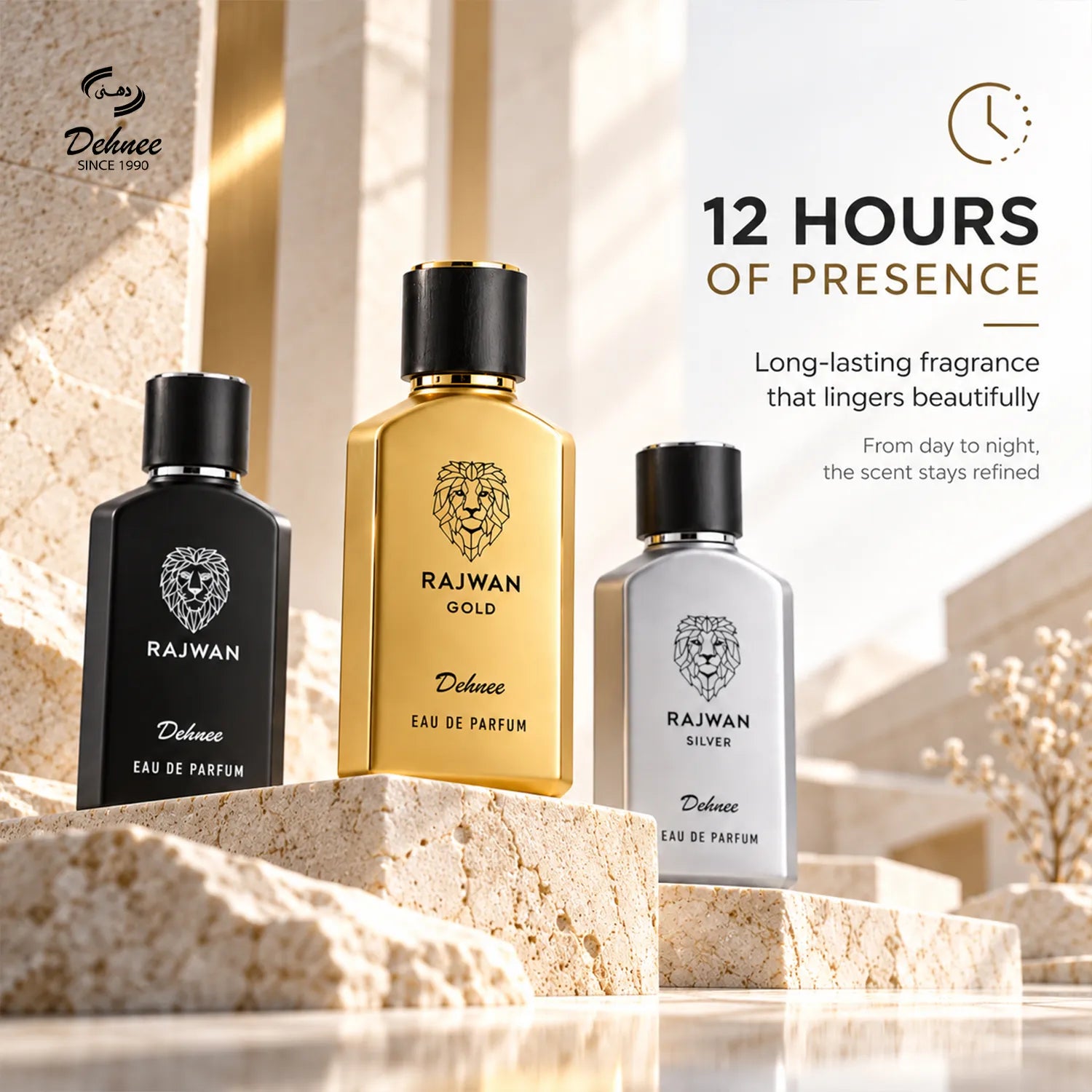 Rajwan Collection Combo Pack | Black, Silver & Gold Premium Fragrance Set