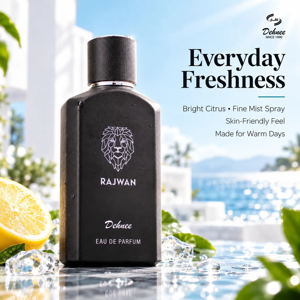 Rajwan Black Eau de Parfum – Fresh Citrus & Aquatic Scent for Men | Energize Your Day