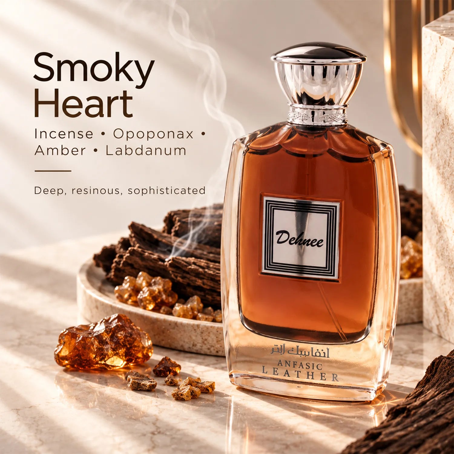 Anfasic Leather Eau de Parfum – Smoky Incense, Leather & Oud Signature Scent