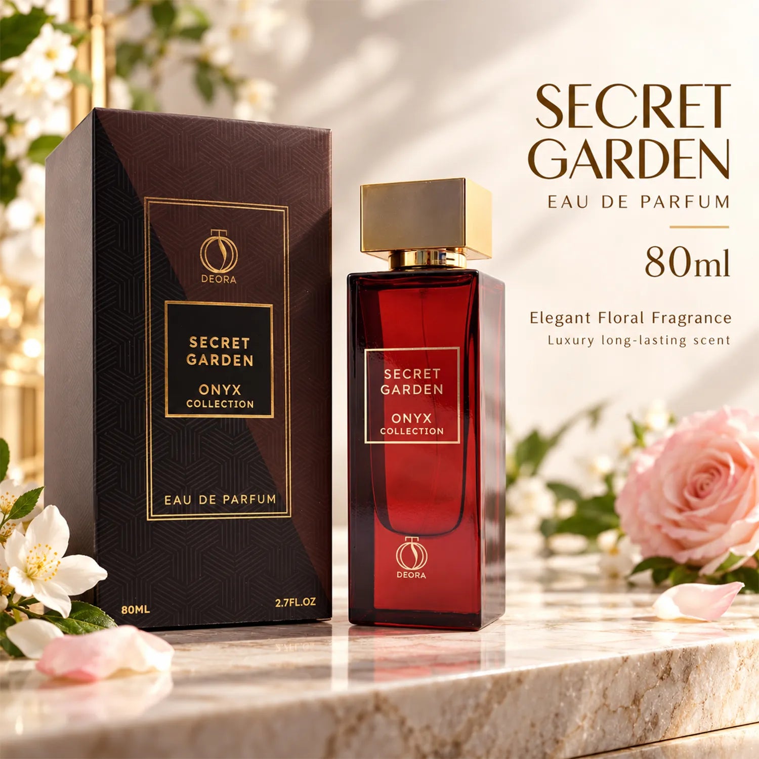 Secret Garden Eau de Parfum 80ml – Luxury Long-Lasting Floral Fragrance with Elegant & Enchanting Aromatic Notes
