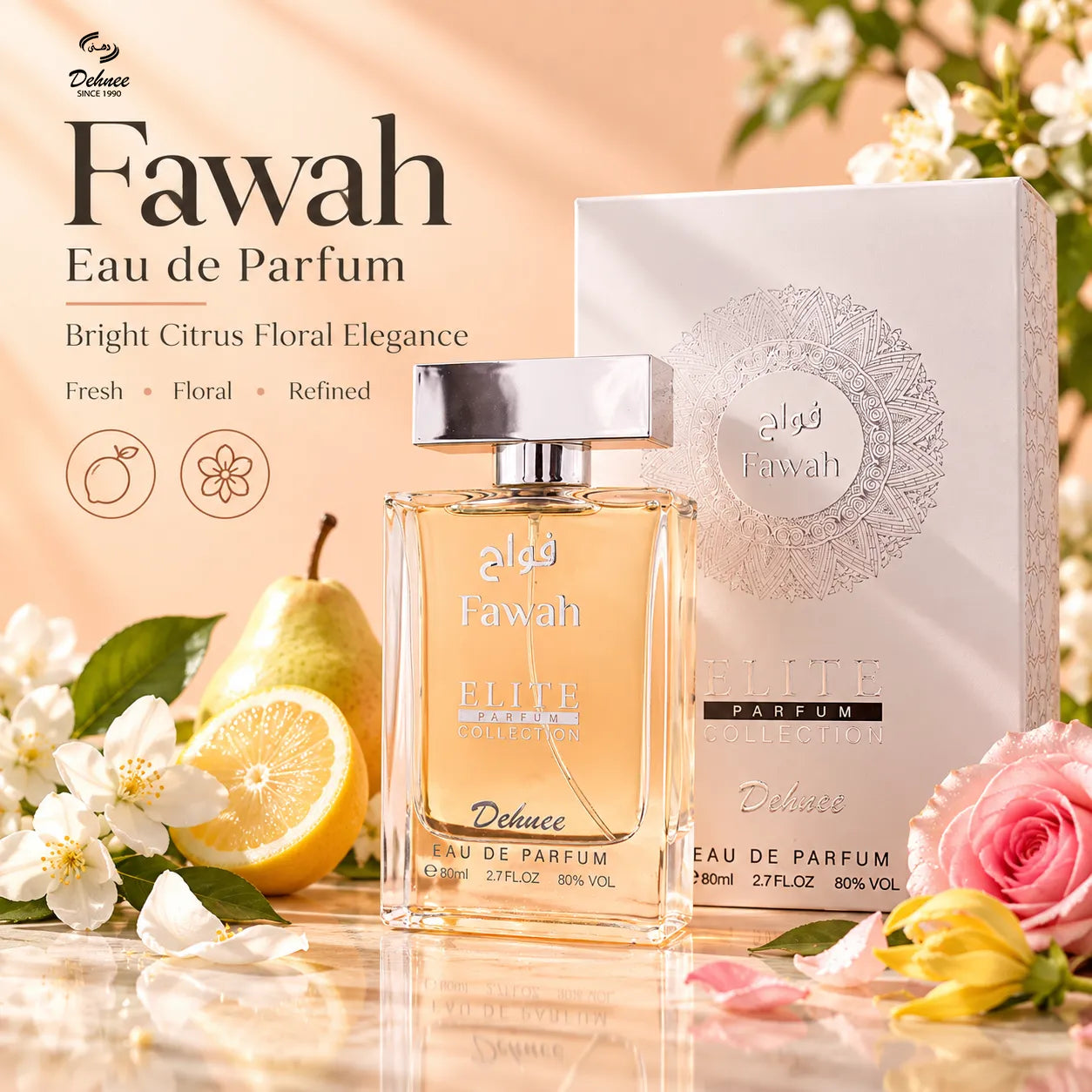 Fawah Eau de Parfum – Bright Citrus Floral Elegance for Women