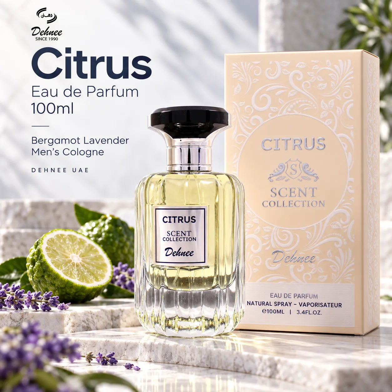 Citrus Eau de Parfum 100ml | Bergamot Lavender Men's Cologne | Dehnee UAE