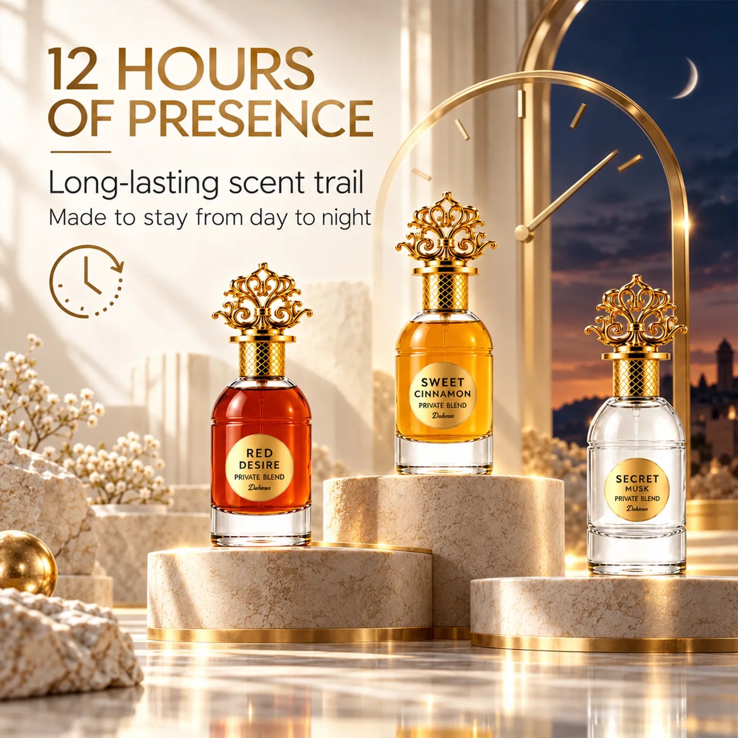 Private Blend Collection | Red Desire, Sweet Cinnamon, Cardamom Oud & Incense Amber Perfume Set