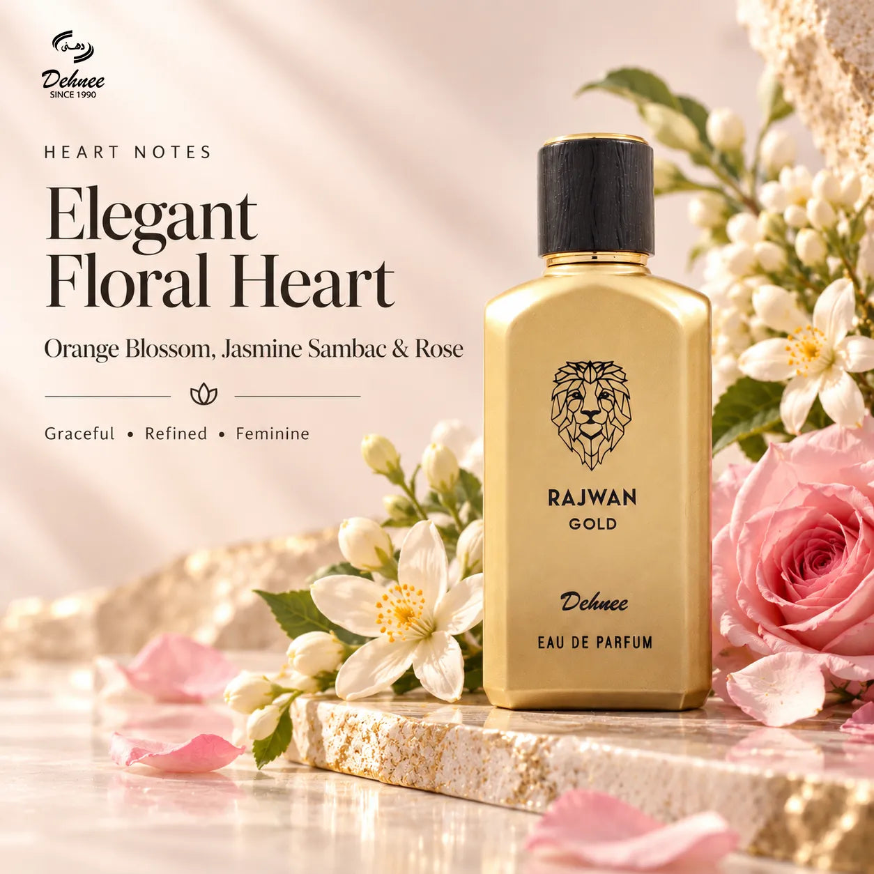 Rajwan Gold Eau de Parfum – Fruity Floral Luxury Scent | Elegance in Every Moment