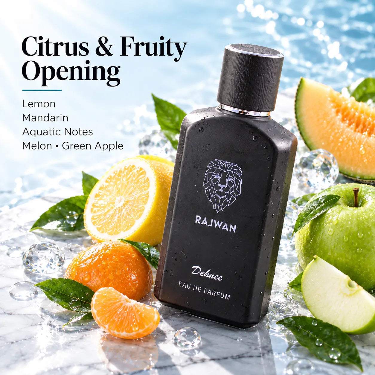 Rajwan Black Eau de Parfum – Fresh Citrus & Aquatic Scent for Men | Energize Your Day
