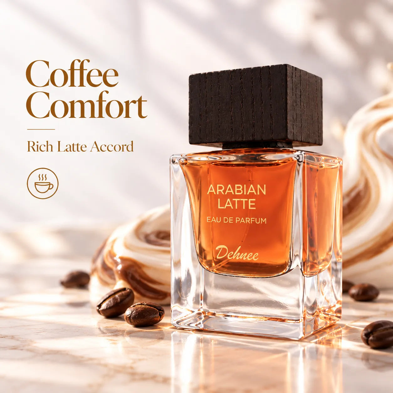 Arabian Latte Eau de Parfum 65ml – Unisex Luxury Gourmand Fragrance with Rich Coffee, Creamy Vanilla & Warm Oriental Notes – Long-Lasting Perfume