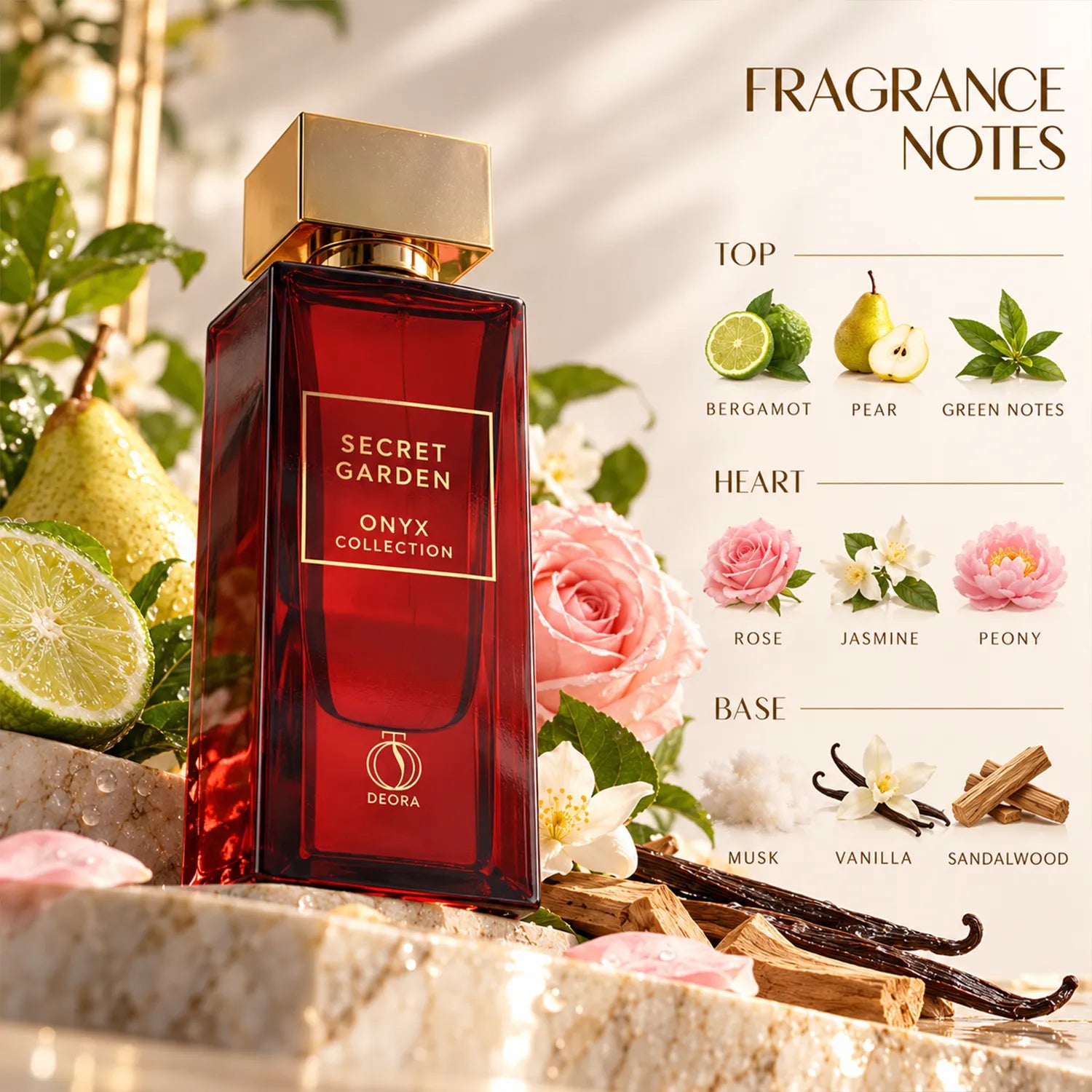 Secret Garden Eau de Parfum 80ml – Luxury Long-Lasting Floral Fragrance with Elegant & Enchanting Aromatic Notes