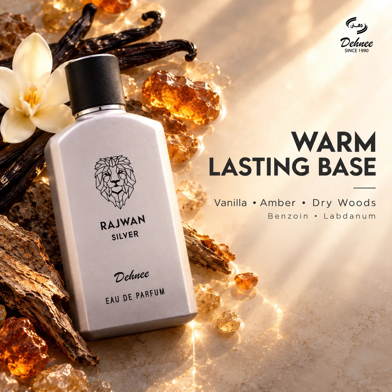 Rajwan Silver Eau de Parfum – Spicy Tobacco & Vanilla Scent | Bold & Confident