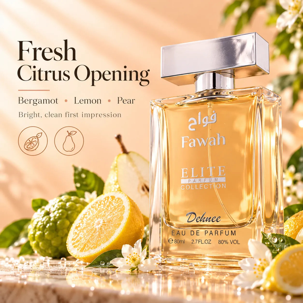Fawah Eau de Parfum – Bright Citrus Floral Elegance for Women
