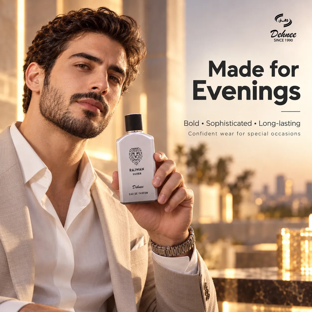 Rajwan Silver Eau de Parfum – Spicy Tobacco & Vanilla Scent | Bold & Confident