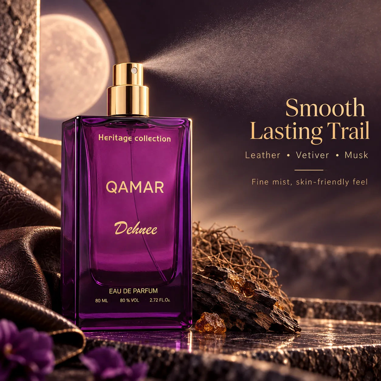 Qamar – Oud, Leather & Amber Eau de Parfum (Long-Lasting)
