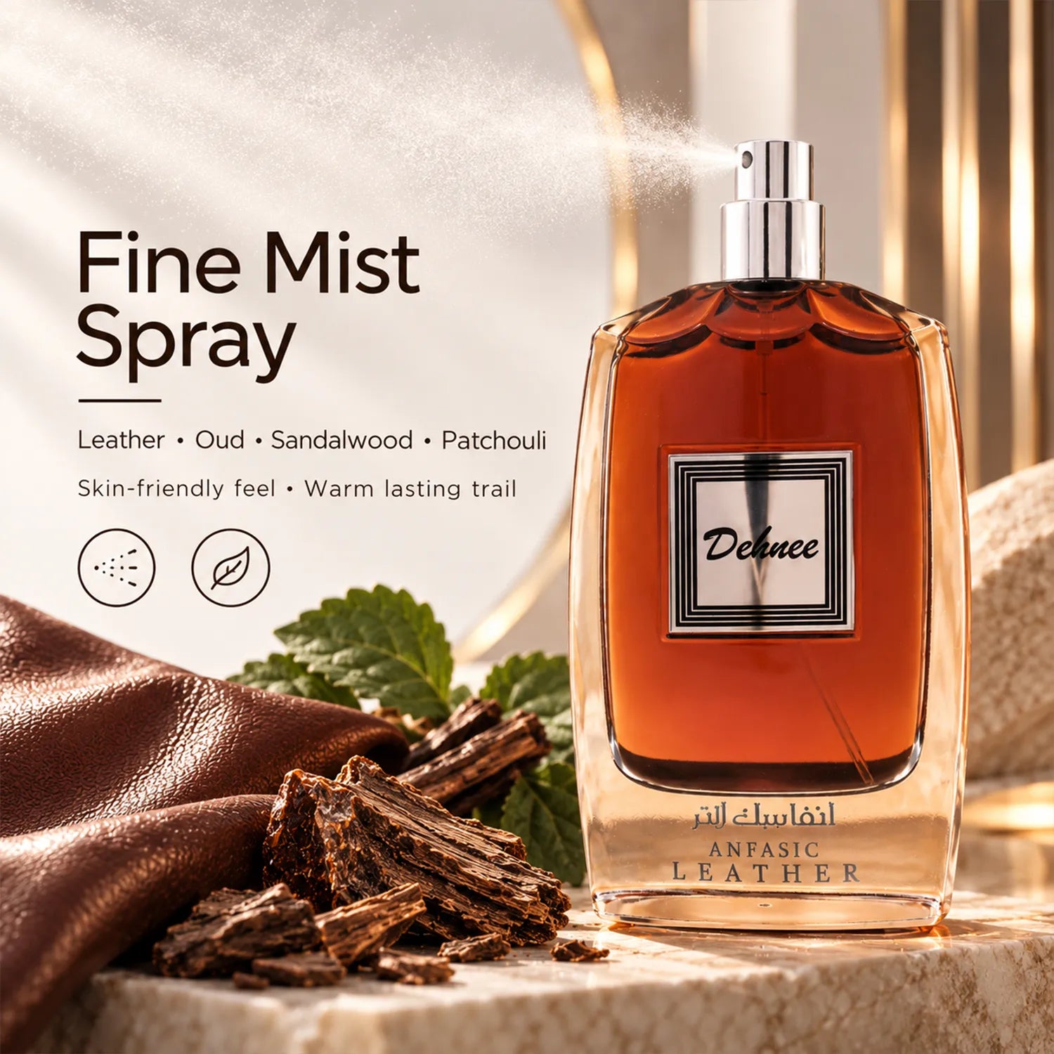 Anfasic Leather Eau de Parfum – Smoky Incense, Leather & Oud Signature Scent