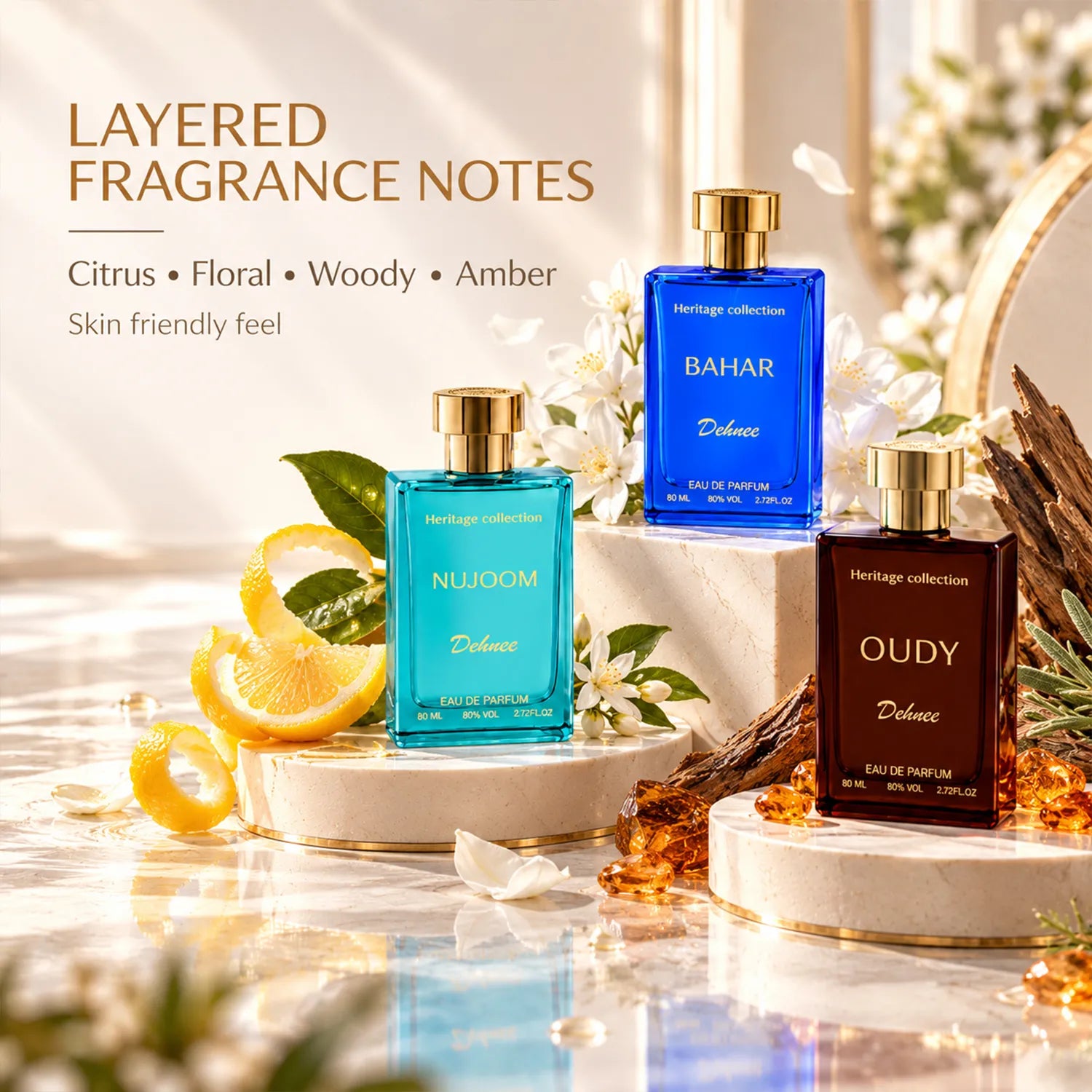 Heritage Collection Combo Pack | Nujoom, Bahar, Qamar, Al Majlis, Amber & Oudy Luxury Perfume Set