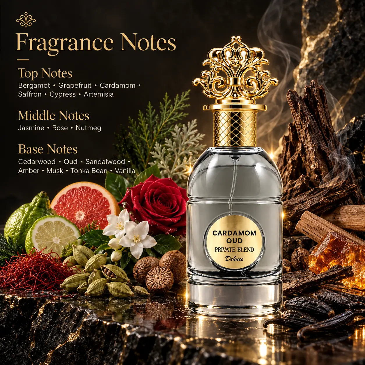 Cardamom Oud  Eau de Parfum 80ml – Luxury Spiced Oud Fragrance | Rich, Warm & Sophisticated Scent