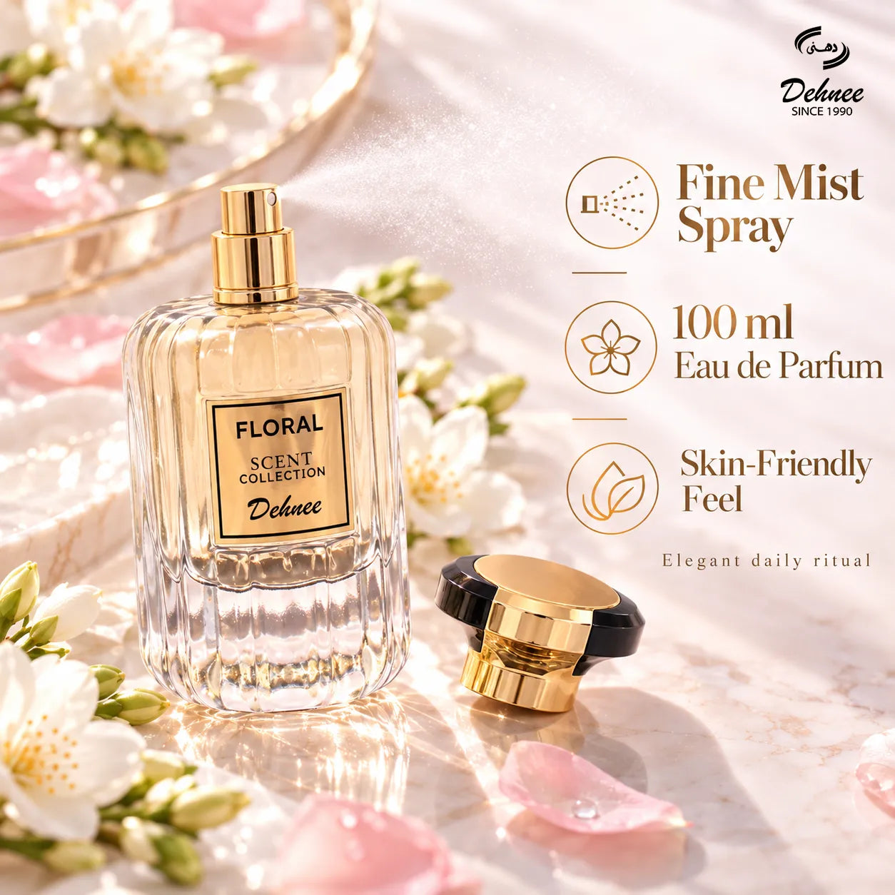 Floral Eau de Parfum 100ml | Jasmine Tuberose Women's Perfume | Dehnee UAE