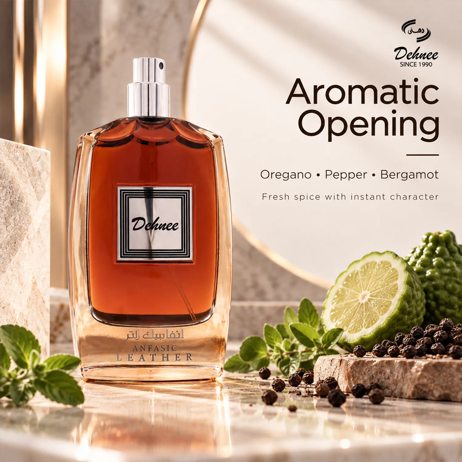 Anfasic Leather Eau de Parfum – Smoky Incense, Leather & Oud Signature Scent