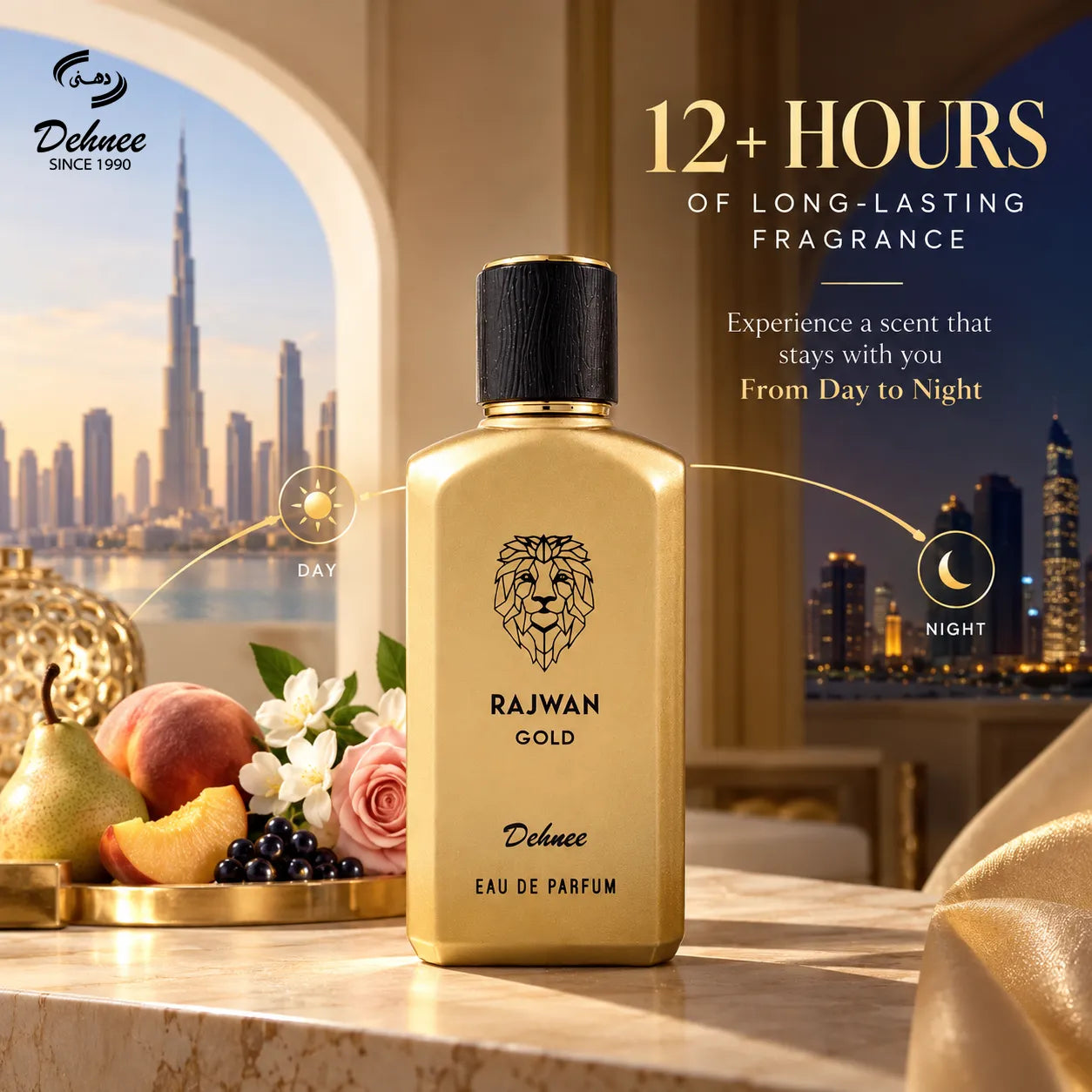 Rajwan Gold Eau de Parfum – Fruity Floral Luxury Scent | Elegance in Every Moment