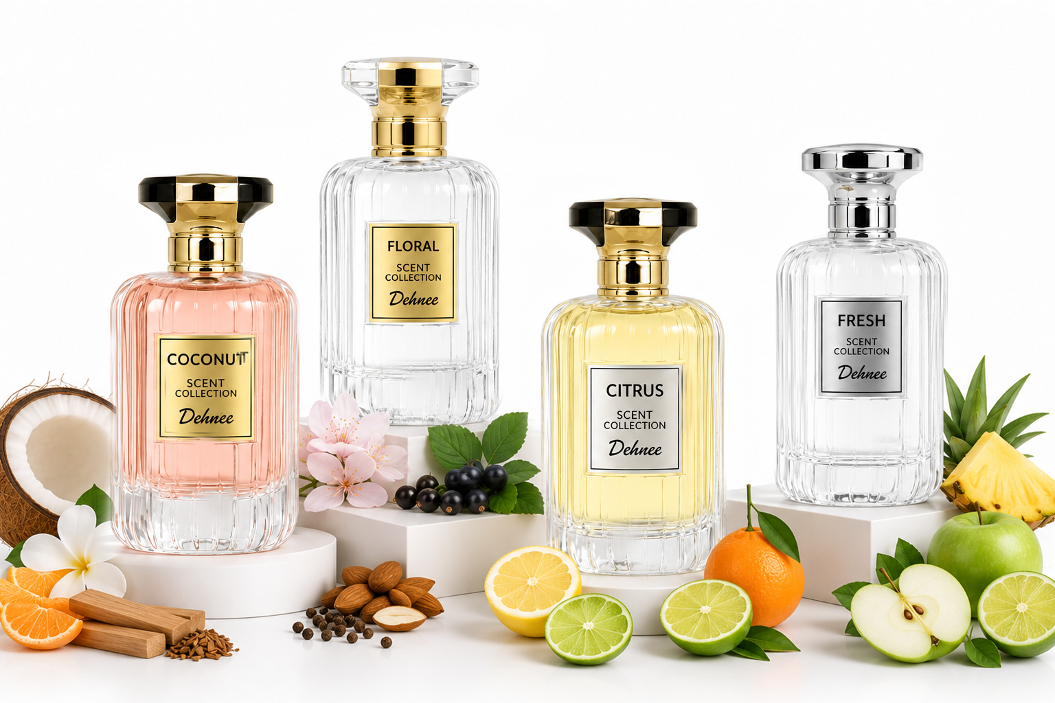 Fresh Scent Collection Combo Pack | Fresh, Citrus, Floral & Coconut Premium Fragrance Set